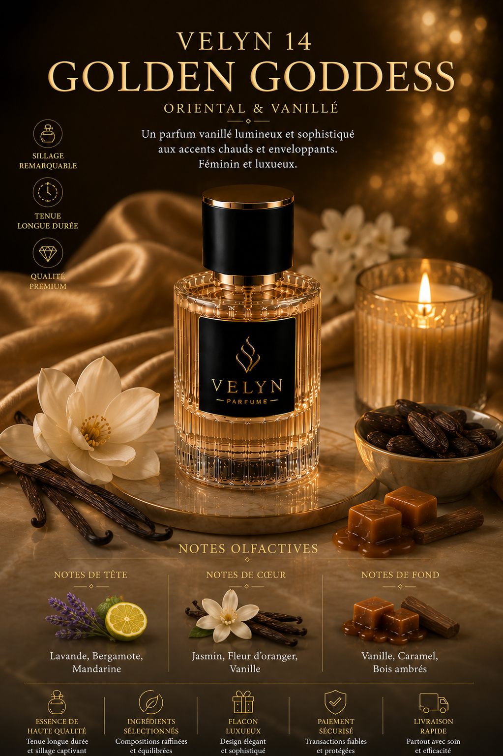 VELYN 14 — Golden Goddess Pour Femme