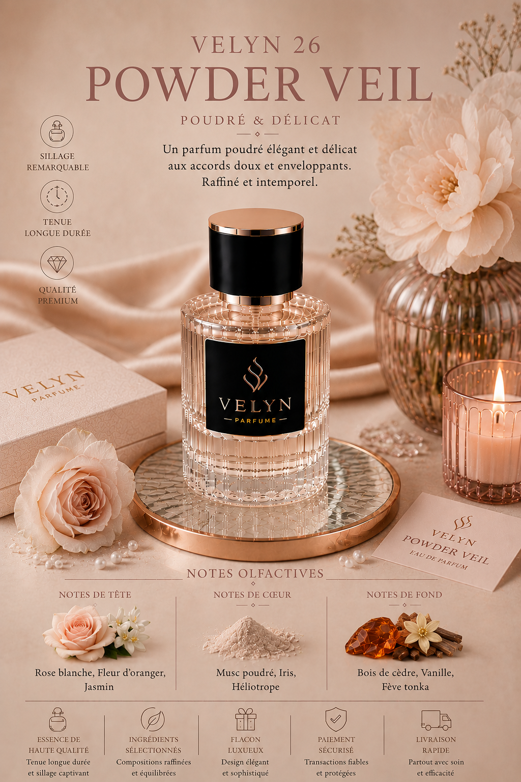 VELYN 26 — Powder Veil Pour Femme