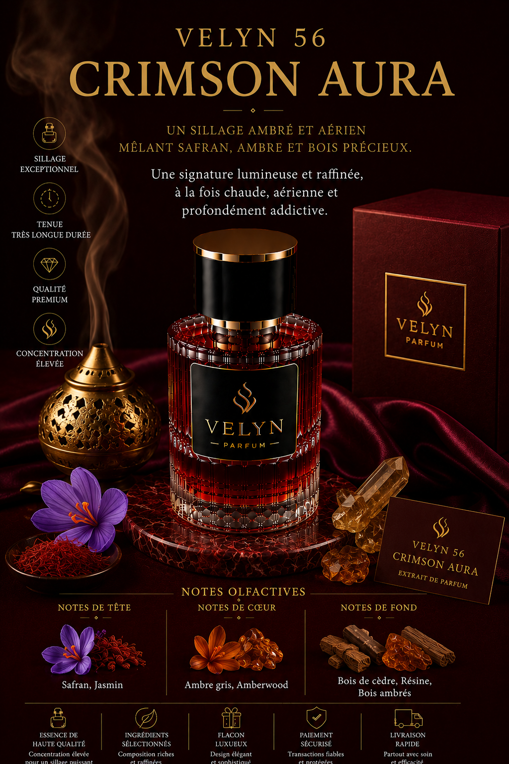 VELYN 56 — Crimson Aura Pour Homme