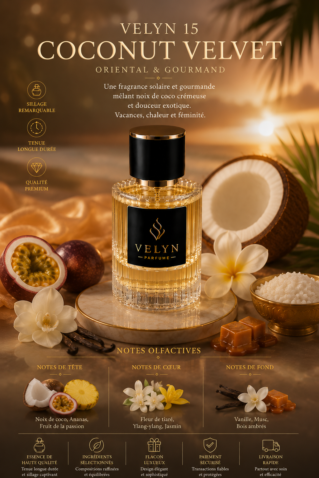VELYN 15 — Coconut Velvet Pour Femme