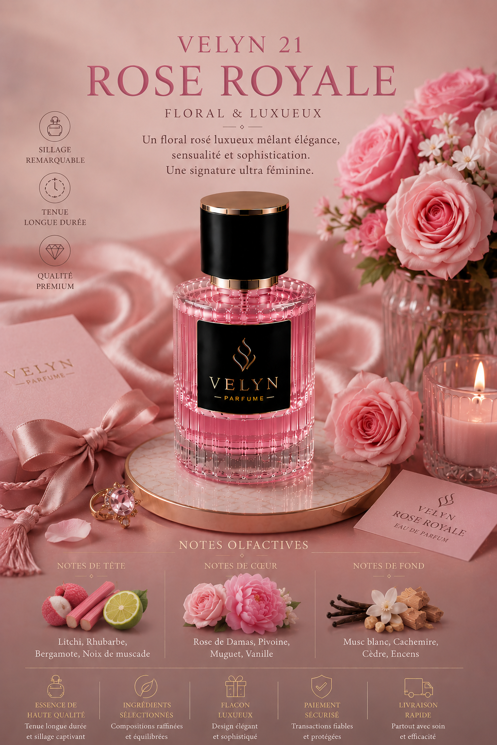 VELYN 21 — Rose Royale Pour Femme