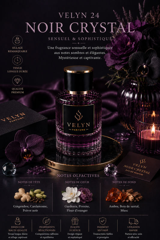 VELYN 24 — Noir Crystal Pour Femme