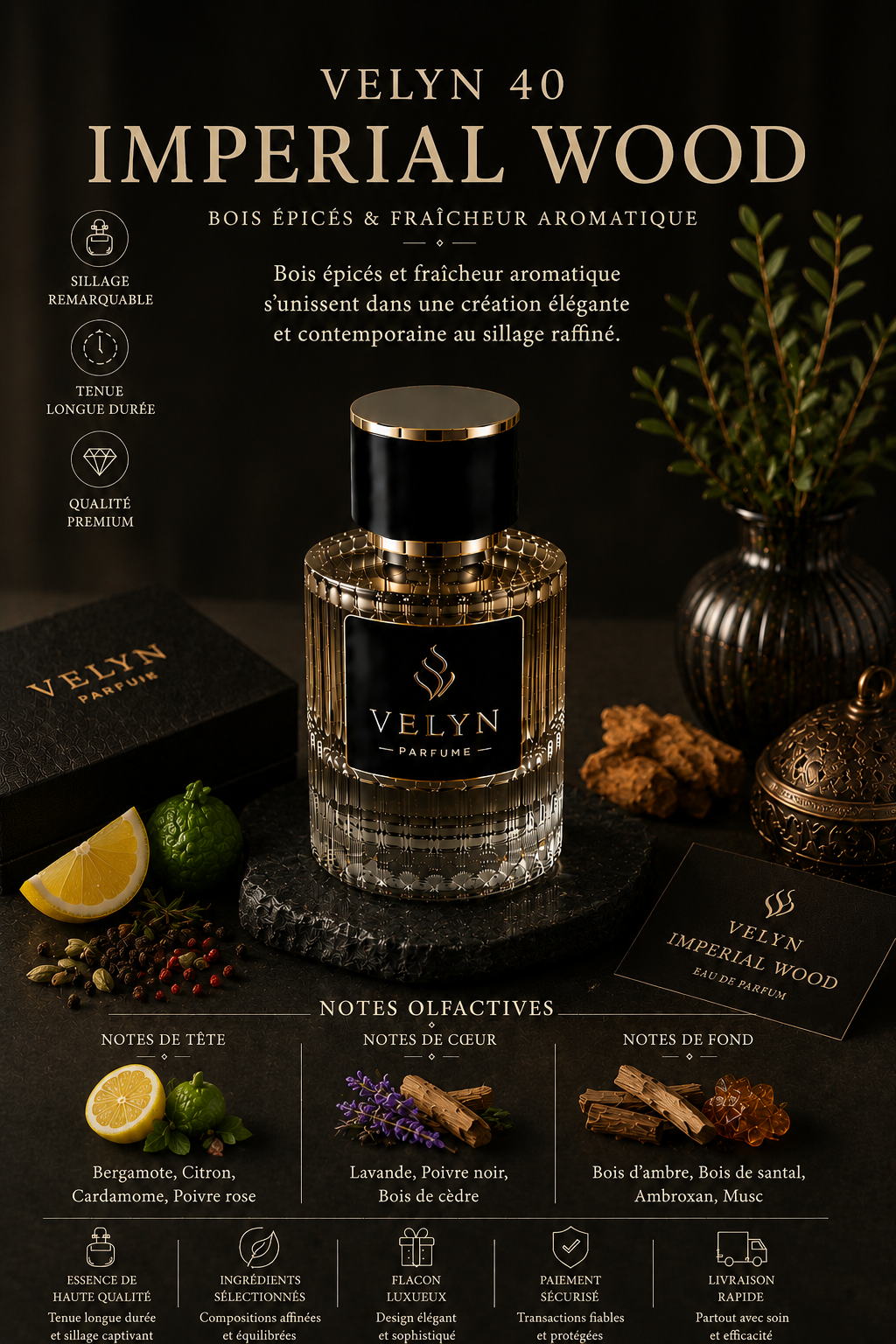 VELYN 40 — Imperial Wood Pour Homme